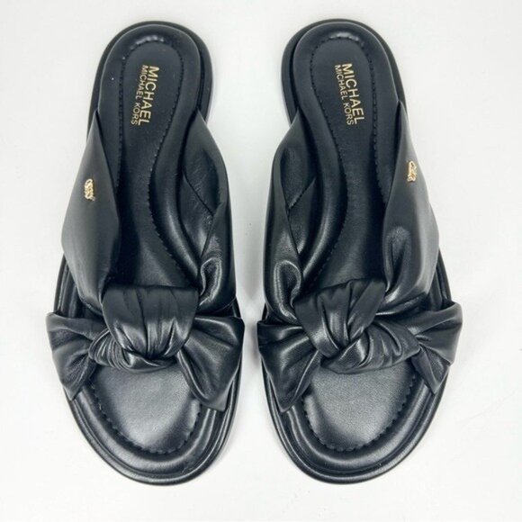 MICHAEL Michael Kors Elena Knotted Slide Sandals Black Size 6M - Picture 3 of 14